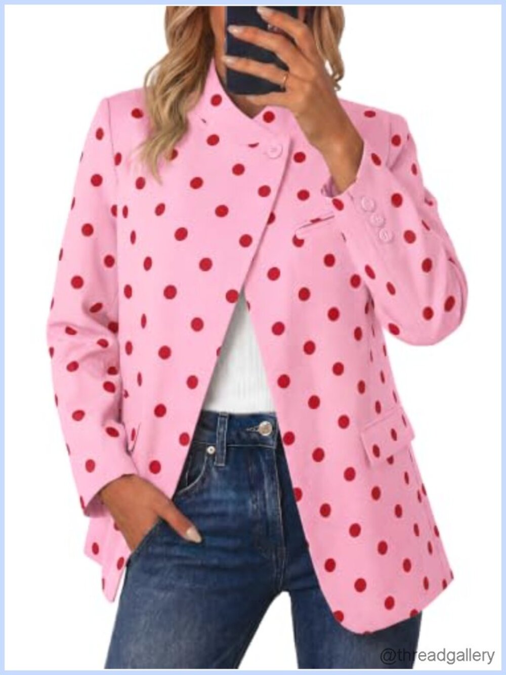 Plaid Blazer Women's Business Casual Stand Collar Open Front Suit Jacket